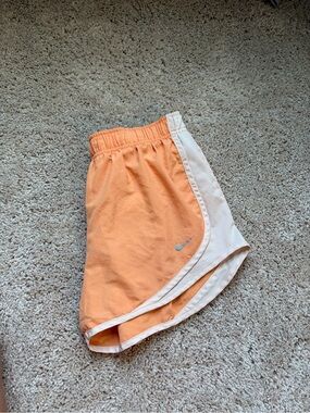 Nike Women's Peach Athletic Shorts with White Trim